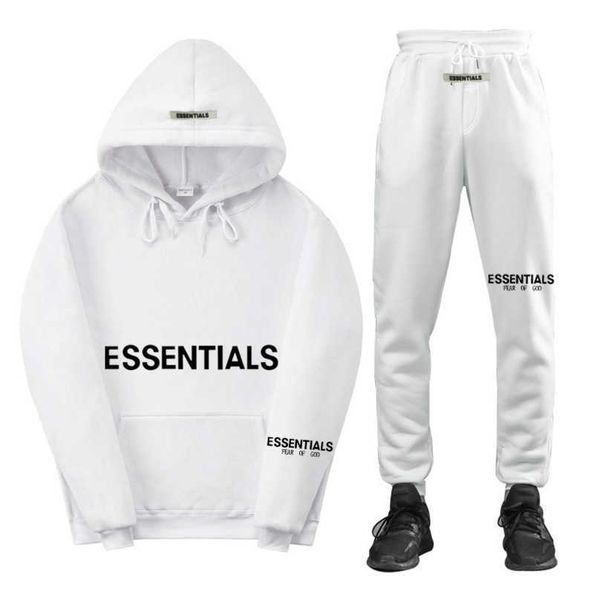 

men's essentials luxury tracksuits sweatshirt letter hoodies fashion men women sportswear 2 piece pants suit hooded sweater casual pul, Gray