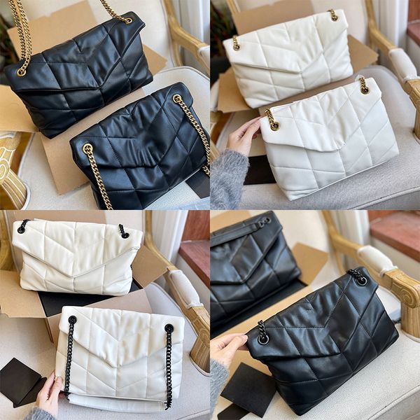 

7a quality loulou puffer shoulder bag genuine leather with box women designer luxury fashion crossbody tote backpack ladies seam leather met