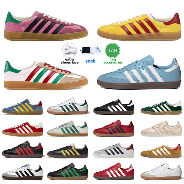 

originals samba og vegan gazelle designer shoes for mens womens plate-forme white gum yellow velvet black light blue wales bonner collegiate