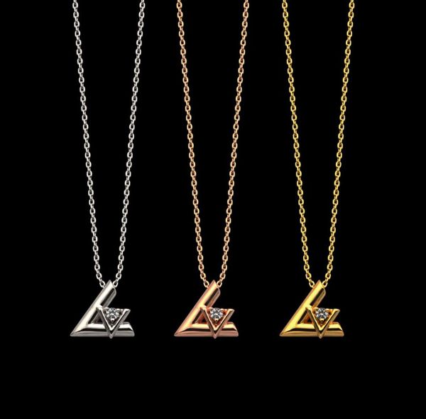 

fashion new titanium steel v letter pendant ladies necklace crystal jewelry suitable for gifts3340114, Silver