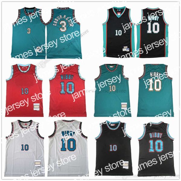 

basketball jerseys mitchell and ness basketball 3 shareef 12 ja abdur-rahim morant jerseys retro stitched mike 10 bibby 1998-99 black green, Black;red