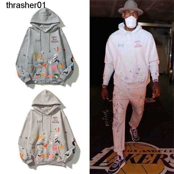 

men's hoodies designer sweatshirts galery dept casual autumn european winter graffiti printing embroidery fashion brand hoodie, Black