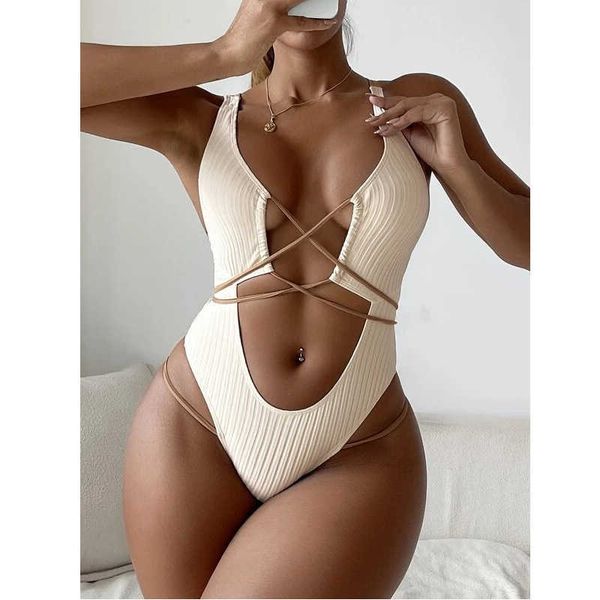 

swim wear oeing solid color summer women bikini swimsuit conjoined female stretchy soft fashion print beach push up beachwear mujer t221208