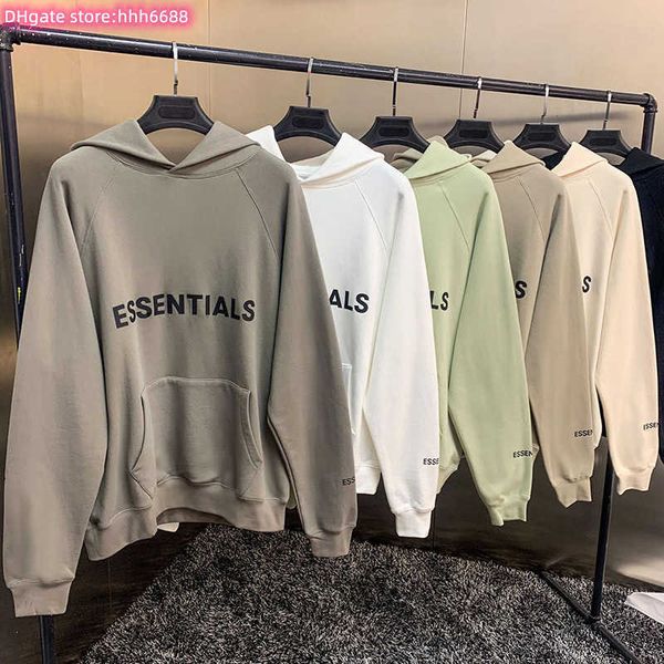 

men's women's hoodies sweatshirt 2023 north american high street brand es new rubber print letters 100% cotton fleece fashion over, Black