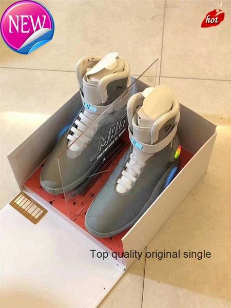 

2023 2020 automatic laces air mag back to the future glow in the dark gray basketball shoes marty mcfly's led shoes lighting mags black
