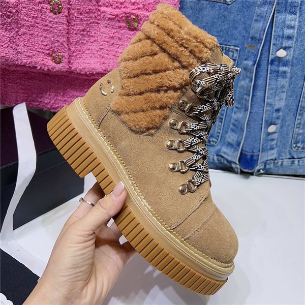 

luxury design boots channel fashion women retro decoration winter warm snow non slip high heel martin knight tassel casual socks boots 09-01, Black