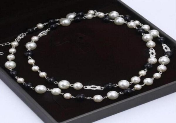 

style luxury designer jewelry necklace natural pearls necklace for women long sweater chain elegant fashion jewelry accessori7235397, Silver