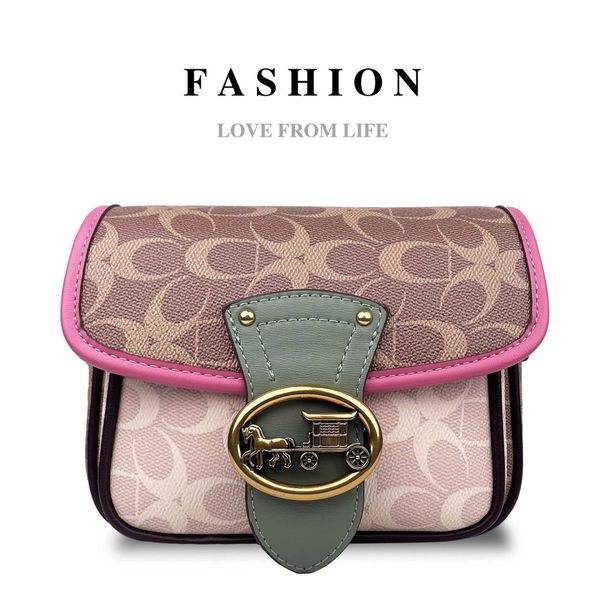 

2023 trendy brand fashion a woman's bag new semi round saddle small square chain armpit shoulder msenger in summer
