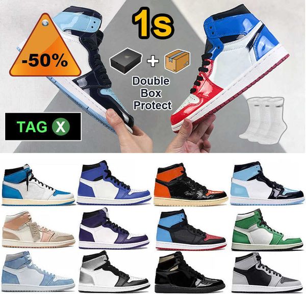 

og jumpman 1 mens basketball shoes high unc university blue 1s gold mocha cactus jack obsidian banned bred toe men women trainer sports, Black