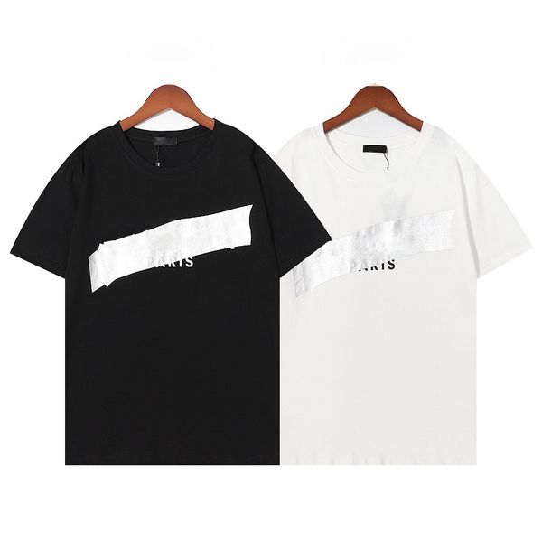 

designers mens t-shirts balaman paris letter print cotton short sleeve size s-xxl, White;black
