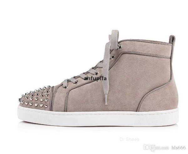 

red bottomed christians use suede high sneaker simple mens shoes fashion street skate spiked toe fashion casual trainers tom, Black