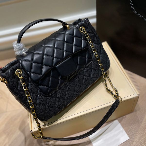 

5a fashion designer bag high appearance level heavy industry gold leather chain diamond lattice shoulder handbag