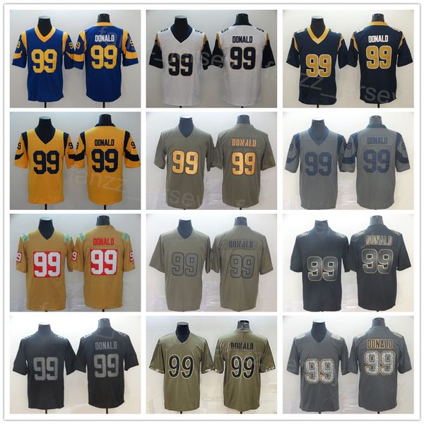 

men football 99 aaron donald jersey all stitched team color black white grey leopard grain rainbow smoke drift flag hyphenation goddess oliv, Black;red