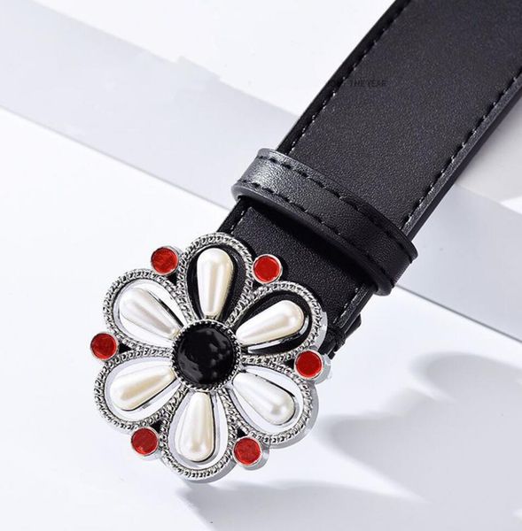 

designers womens belts luxury refinement pearl letter buckle belt fashion multi-style women classic leather fashions width 3.5 cm waist belt, Black;brown
