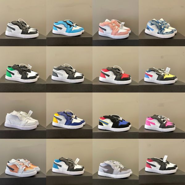 

2023 spring kids shoes low jumpman 1 basketball sneakers og jordon 1s trainers jordams running unc homage to home royal blue boys 22-37 litt