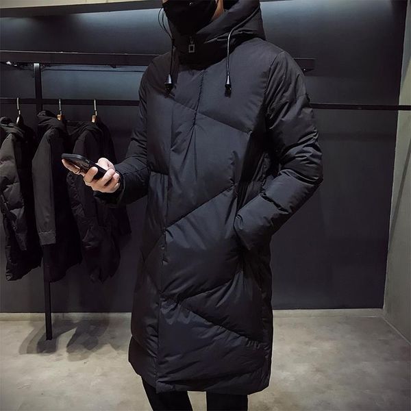 

men's down parkas fashion winter jacket brand clothing parka thick warm long coats hooded jacket black 5xl 221208