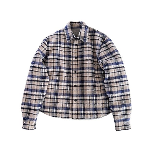 

women's outerwear & coatsclassic plaid reversible bread down jacket, Black