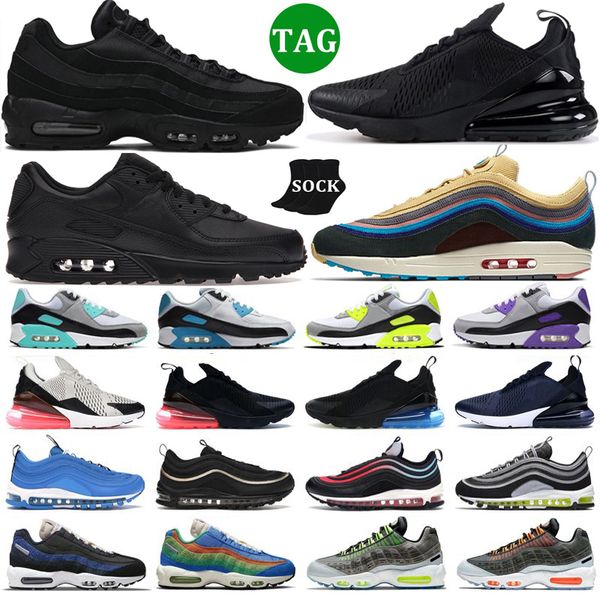 

90 95 97 270 men women running shoes mens 90s 95s 97s 270s outdoors triple black white red sneakers trainer sports eur 36-45