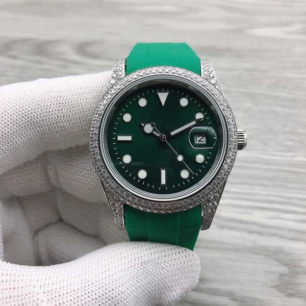 

watch automatic mechanical 40mm stainless steel men wristband montre de luxe with calendar design folding buckle, Slivery;brown