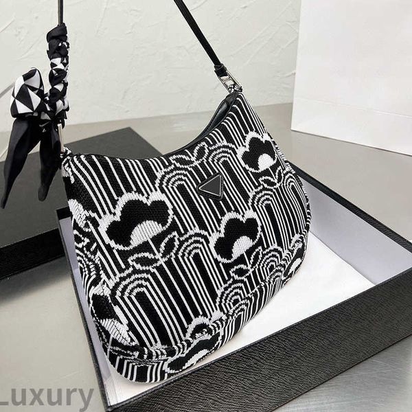 

knitting totes prabag party designer bag womens embroidery print underarm bag designers cross body handbag tote bag shoulder pouch purse 221