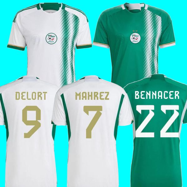 

2022/23 algeria algerie mens soccer jerseys slimani mahrez feghouli bennacer atal 22 23 home away football shirts short sleeve uniforms, Black;yellow