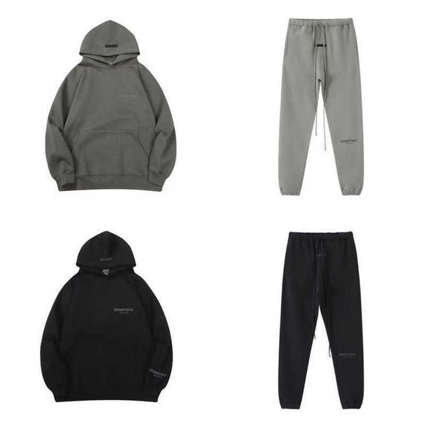 

essentials luxury men's tracksuits sweatshirts hoodies fashion letter men women sportswear pant suit hooded sweater casual pullover co, Gray