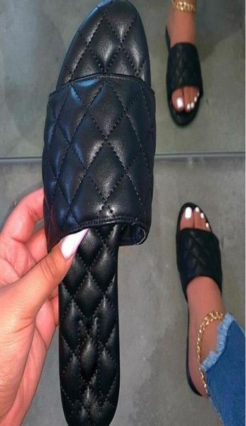 

women039s slippers summer style fashion sandals women casual beach quilted comfort flats424230041, Black