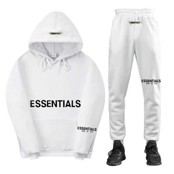 

luxury men's essentials tracksuits sweatshirt letter hoodies fashion men women sportswear 2 piece pants suit hooded sweater casual pul, Gray