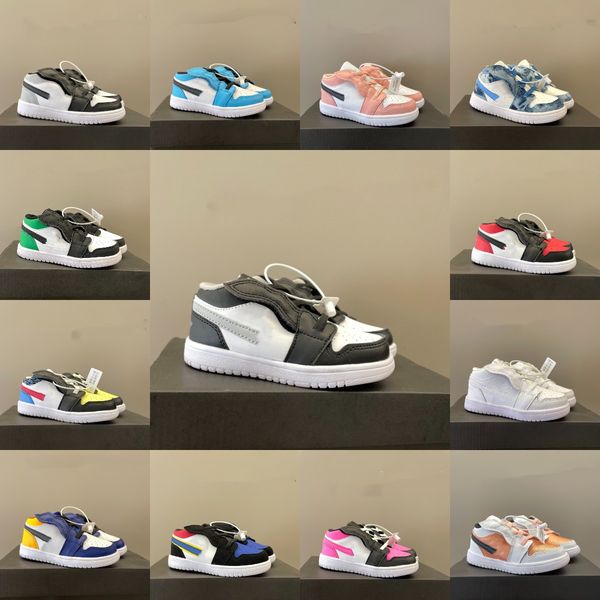 

jumpman 1 low basketball shoes kids children jorden 1s university blue trainers hyper royal patent toe panda og boys girls hook loop sports