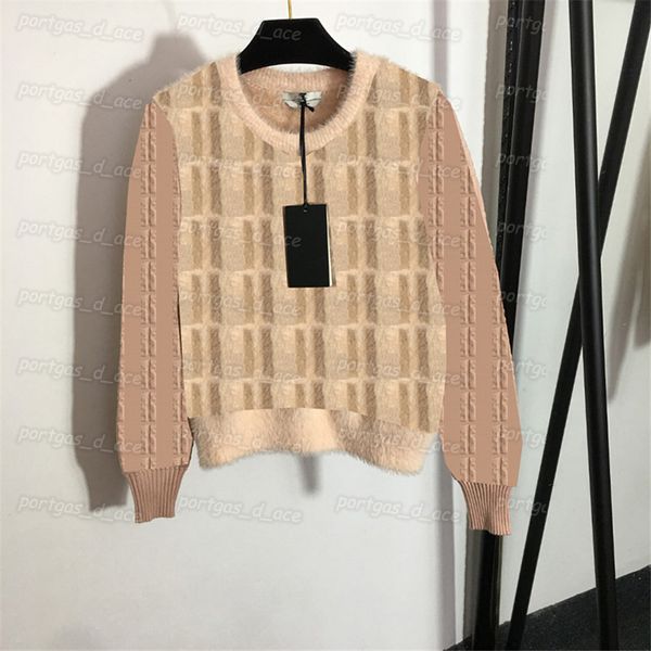 

letters womens sweater mink fleece long sleeve jumper autumn spring knitted sweaters