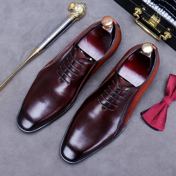 

size37-46 men's weeding shoes business gentlemen leather dress shoes letter pattern black brown fashion casual sneakers rubber sole for