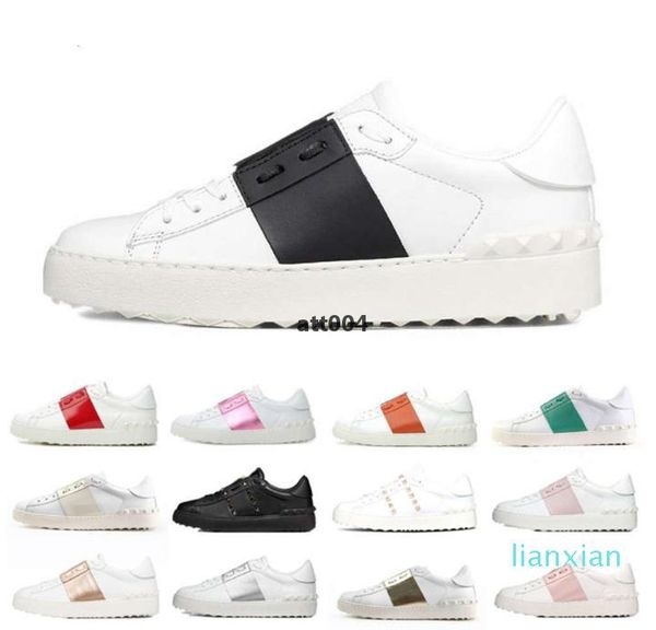 

with box men dress shoes white black pink red fashion mens women leather breathable shoes open low sports sneak valentinoes valentinoity zxw