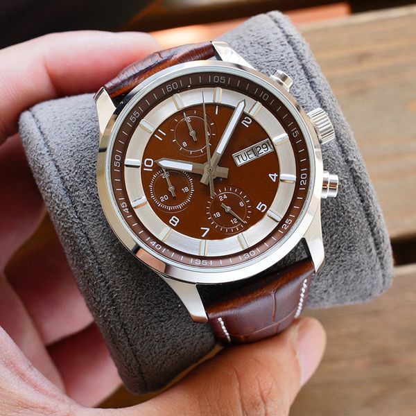 

business men's mechanical watch stainless steel plated rose gold belt casual men's watches glow-in-the-dark double calendar, Slivery;brown