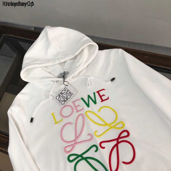 

men's hoodies designer sweatshirts new loewess colorful embroidery fashion streetwear men women hoodie, Black