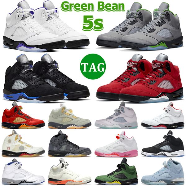 

jumpman 5 basketball shoes men 5s green bean dark concord racer blue raging bull red suede jade horizon sail what the easter mens trainers s