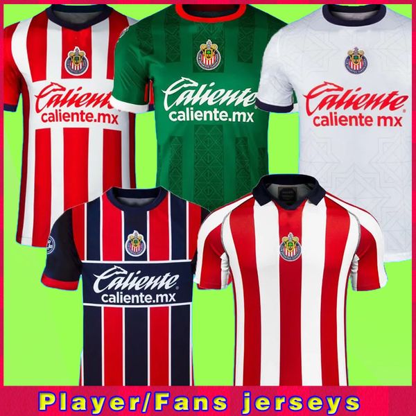

2022 2023 2024 chivas de guadalajara soccer jerseys 23 24 home away third special green alexis vega luis olivas 22 23 camiseta de futbol men, Black;yellow