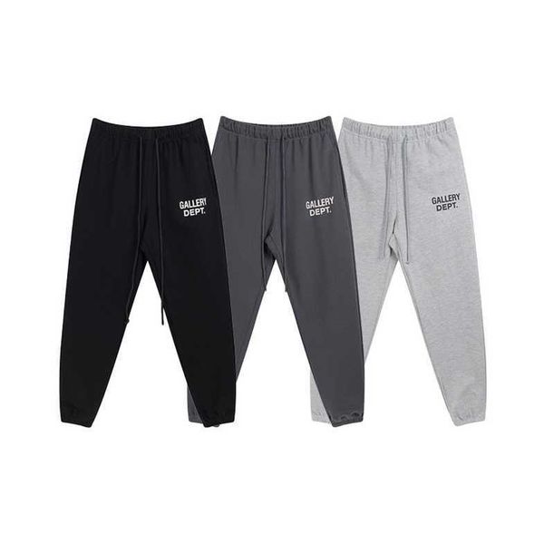 

fashion galleryes casual pants dept printed basic letters drawstring terry men's v7xt, Black