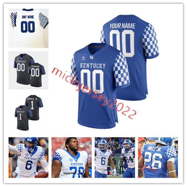 

custom stitched mens youth kentucky wildcats football jersey sam anaele deone walker dekel crowdus grant bingham jordon anthony chris lewis, Black