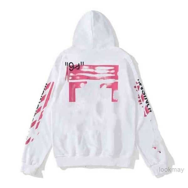

%60 off style trendy fashion sweater painted arrow crow stripe loose hoodie men's and women's coatjqm1off t-shirts offs white blac, Black