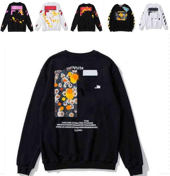 

men's hoodies sweatshirts designer fashionoff flower fashion mens hoodie women hooded casual harajuku pullovers streetwear sweatshirtof, Black