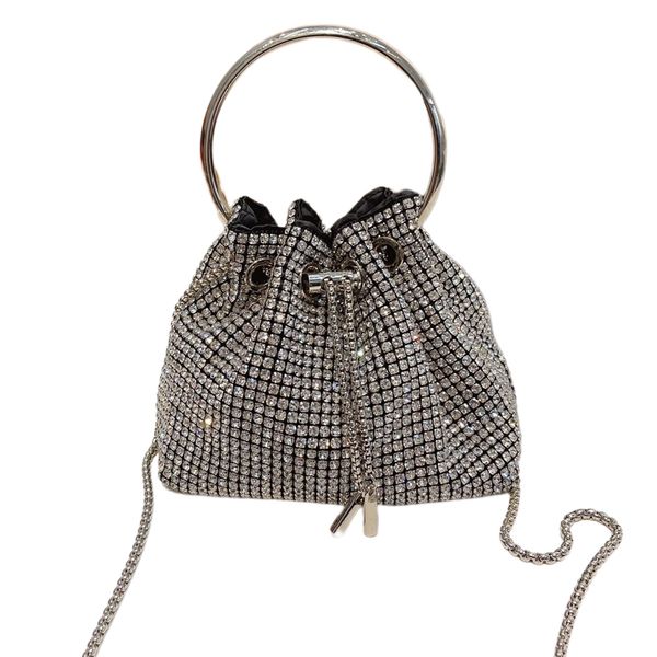 

diamond bucket bag totes bags chain luxury designer brand fashion shoulder handbags women letter purse phone bag wallet metallic