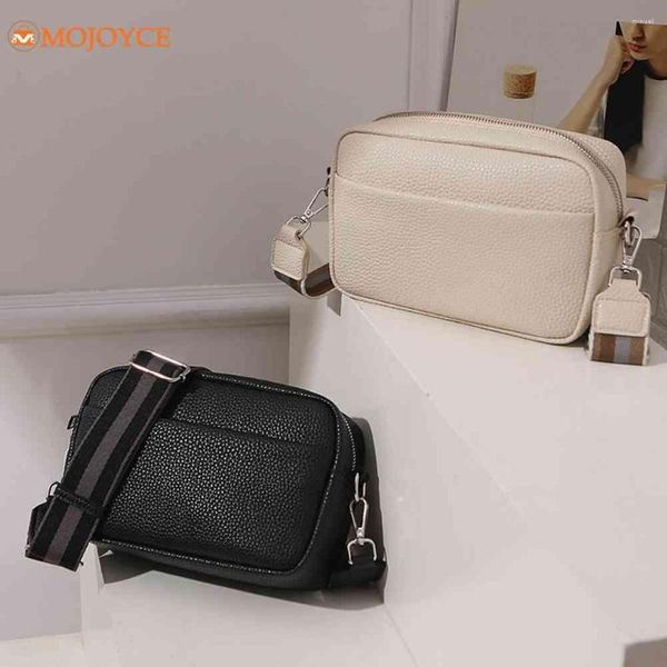 

shoulder bags classic leather bag wide strap women pu solid color crossbody messenger handbags daily zipper travel purse