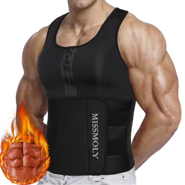 

waist tummy shaper mens trainer vest slimming body compression shirt workout tank shapewear fitness undershirt fat burn sauna suit 221208