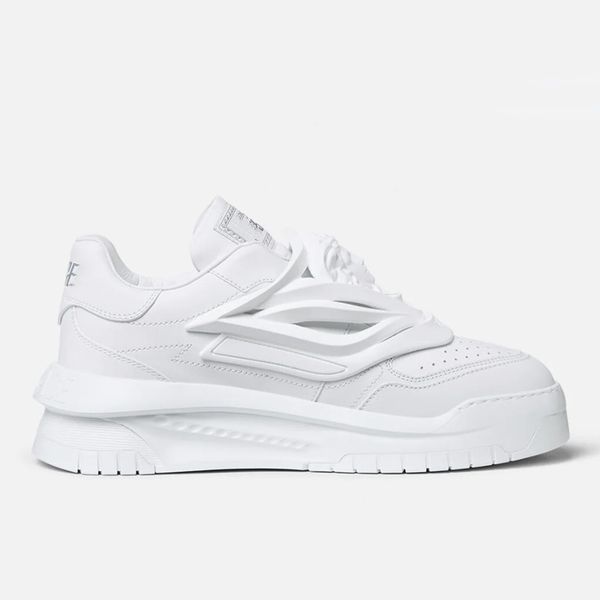 

new explosion women's shoe sneakers training shoes trainers trainers white toe caps logo patch calf leather rubber platform luxury desi, Black