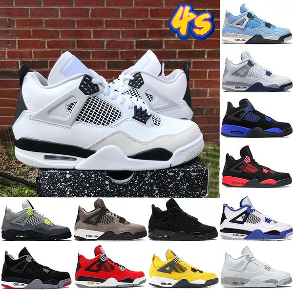 

2023 mens jumpman 4 4s retro basketball shoes military black midnight navy university blue red thunder white oreo taupe haze black cat game