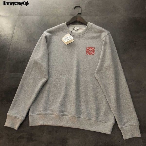 

men's hoodies designer sweatshirts new men's loewess embroidery crew neck sweater embroidery fashion brand hoodies, Black