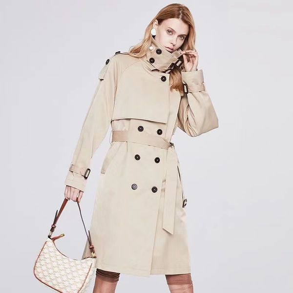 

autumn womens trench coats designer luxury women windbreaker body letter print jacket loose coat female casual long trenchs coat e13138, Tan;black