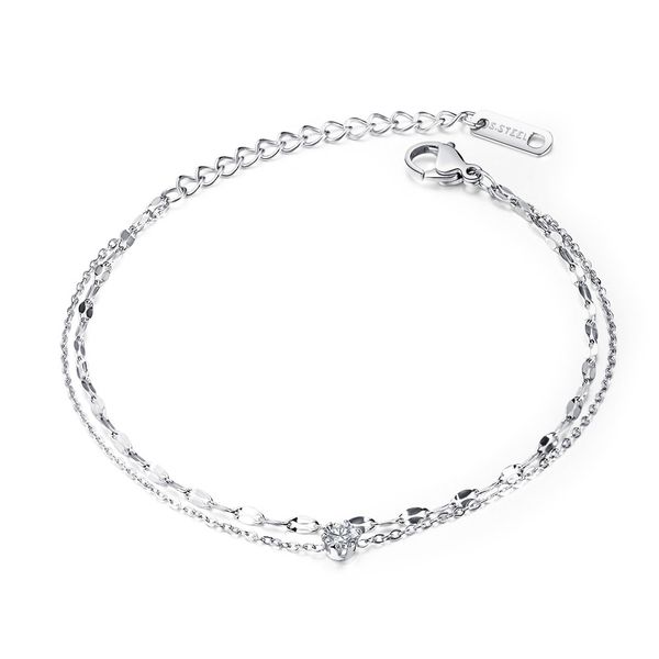

wholesale designer chain girl's titanium steel bangle simple temperament diamond bracelet love jewelry, Black
