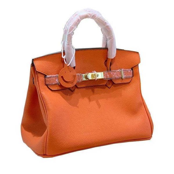 

designer bag birkins handbags classic luxury handbag first layer calfskin litchi pattern steel upgraded hardware lock zc