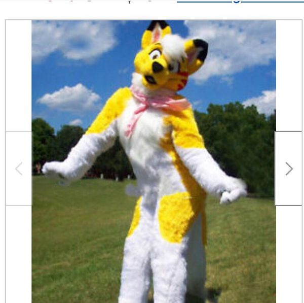 

fur husky dog fox mascot costume fursuit halloween suit fursuit, Red;yellow